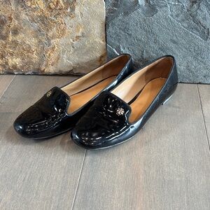 Tory Burch Black Patent Leather Loafers